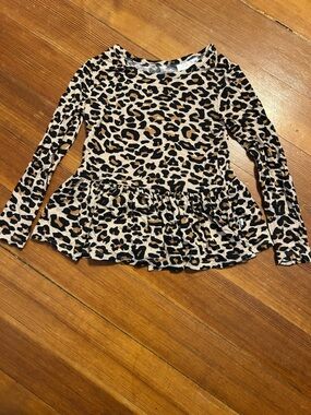Posh Peanut Lana Leopard girls peplum top